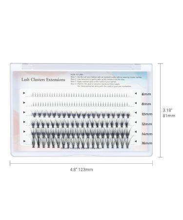 QEZEZA C Curl Volume Manga Lash Clusters | Individual Eyelash Extensions for DIY | 20D 0.07mm 6-16MIX - Buy Online on GoSupps.com
