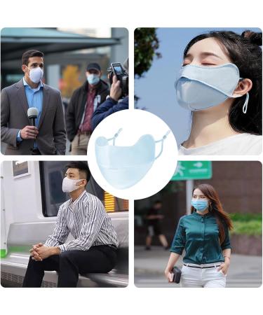 Aizuoni UV Protection Masque | Breathable Ice Silk Face Shield | Reusable Sun Shield Face for Women Sunscreen Masque for Fishing Hiking Cycling blue - Buy Online on GoSupps.com
