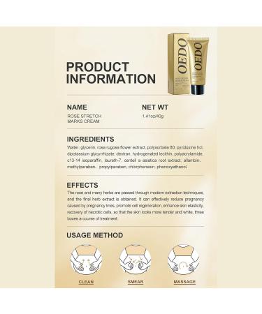 Natural Rose Stretch Mark Cream for Pregnancy - Effective Scar Removal & Prevention | 40g Body Moisturizer - Buy Online on GoSupps.com