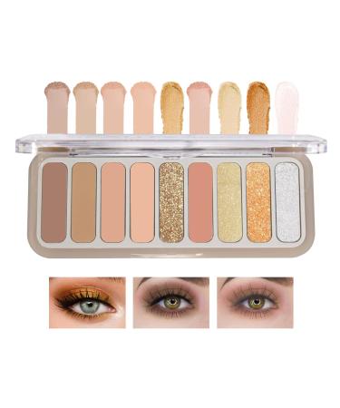 9 Colors Eyeshadow Palette Matte Nude Eye Makeup Palette Ultra-Blendable Long Lasting High Pigmented Waterproof Nudes Neutral Smooth Eye Shadow Palette for Women Natural Charming Looking #01 9 Colors #01