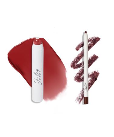 Julep The Perfect Pair 2pc Set: It's Balm Tinted Lip Balm Brandy Wine and With a Trace Retractable Creamy Long-Lasting Lip Liner Black Cherry
