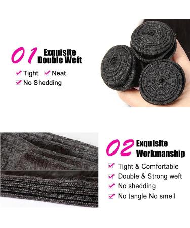 20 22 24 Inch Body Wave Human Hair Bundles - 12A Grade Brazilian Virgin Human Hair Extensions for Women - Unprocessed 3 Bundle Set - Buy Online on GoSupps.com