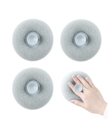 3Pcs Cute Suction Cup Scrub Artifact Massage Bath Ball Sponge Balls Shower Cleaning Brush Puff Nylon Body Cleaner Exfoliating Scrubbers Bath Ball Bathroom Supplies (Blue) Beige blue pink purple