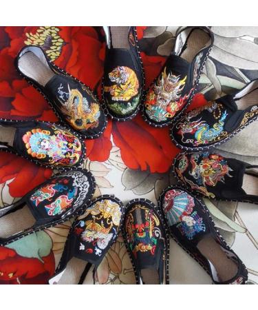 Old Beijing Embroidered Unisex Kung Fu Tai Chi Shoes - Black Rubber Sole Size 41 EU | International Shipping Available - Buy Online on GoSupps.com