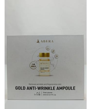 ABERA Gold Anti-Wrinkle Ampoule Anti-Aging Serum For All Skin Type with Peach Extract and Hyaluronic Acid Skin Firming & Firming Serum Hydrating Serum (1 Ampoule) - Buy Online on GoSupps.com