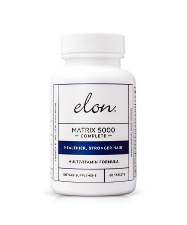 Elon Matrix 5000 Complete Multivitamin  Hair Skin & Nails Vitamin Biotin 5000 Mcg Supplement  Healthy & Stronger Hair  Hair Growth Vitamins - All Hair Types  60 Day Supply 60 Count (Pack of 1)