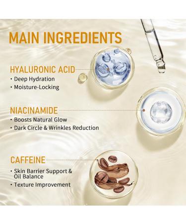 Advanced Face Serum Set 3 PCS - 5% Caffeine Solution + Niacinamide + Hyaluronic Acid Serums - Anti-Aging Serum Reduces Wrinkles Minimizes Pores & Firming Improves Texture for All Skin Types 1 Fl Oz (Pack of 3) - Buy Online on GoSupps.com