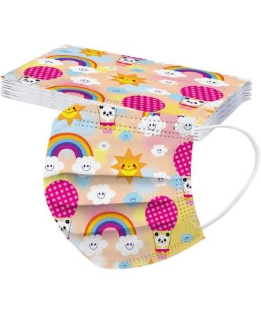 3 Ply Non-Woven Breathable Face_mask Cute Cartoon 50Pcs Face Bandanas with Cute Printing No Washable for Kids Children (A06 50Pcs) - Buy Online on GoSupps.com