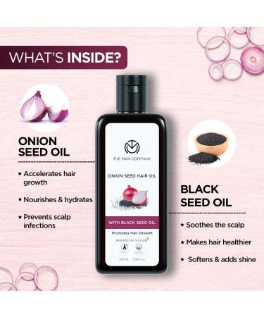 Onion Black Seed Oil for Organic Hair Growth & Fall Control - 100ml by The Man Company - Buy Online on GoSupps.com