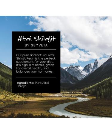 Semveta Pure Altai Shilajit Resin 50g - Mountain Nutrient Resin with Trace Minerals & Fulvic Acid - Tonic for Vitality, Mental Clarity & Immune Supports - Buy Online on GoSupps.com
