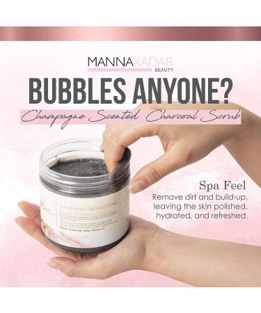 Manna Kadar Champagne Charcoal Scrub - Detoxify, Exfoliate, Hydrate - 18.34 oz - Buy Online on GoSupps.com