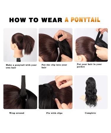Isaic Black Ponytail Extension - 20 Inch Wavy Synthetic Hairpiece for Women - Buy Online on GoSupps.com