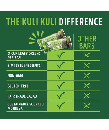 Kuli Kuli Moringa Energy Bars - Dark Chocolate, 12 Pack (1.6 oz each) | Nutrient-Packed Snacks - Buy Online on GoSupps.com
