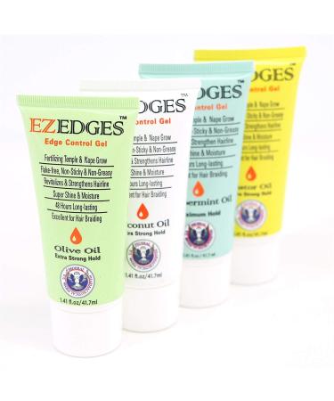 EZEDGES Extra Strong Hold Edge Control Gel with Coconut Oil - 1.41 oz | Best for Sleek Hairstyles | International Shipping Available - Buy Online on GoSupps.com