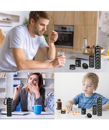 Portable Stacking Keychain Pill Box Waterproof Medicine Organizer for Travel Vitamins & More - Buy Online on GoSupps.com