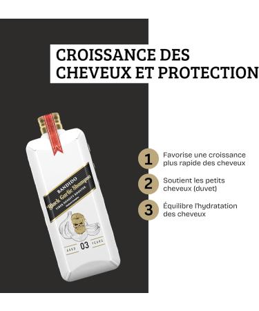 Bandido Black Garlic Anti-Hair Loss and Growth Stimulating Shampoo | For Men and Women | Fast Growth Reduces Hair Loss | Repairing and Root Activating Shampoo | 350ml - Buy Online on GoSupps.com