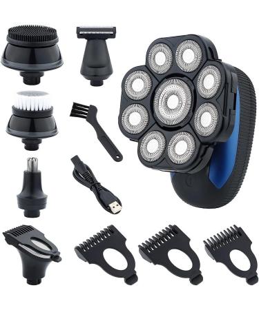 GeRRiT Electric Shavers for Bald Men 6 in 1 Ipx7 Waterproof Electric Shaver Shaver for Men Beard Hair Trimmer Rechargeable Bald Shaver Grooming Kit