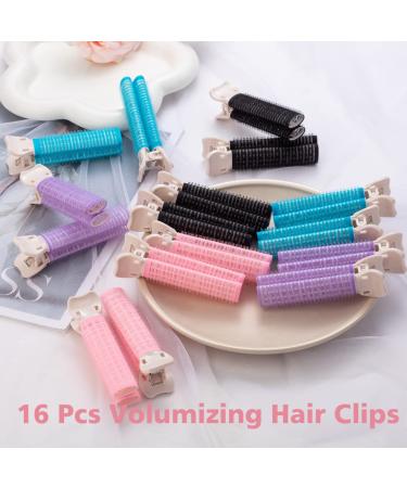 16 Pcs Hair Root Volume Clips for Women | Instant Hair Volumizing Rollers | Black Blue Pink Purple - Buy Online on GoSupps.com