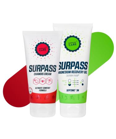 Surpass bike package |Natural Chamois Anti-Scheuer buttocks and magnesium recreation gel |More performance and comfort on long journeys |Faster muscles regeneration (200+170ml) red/green (cycling recovery bundle) - Buy Online on GoSupps.com