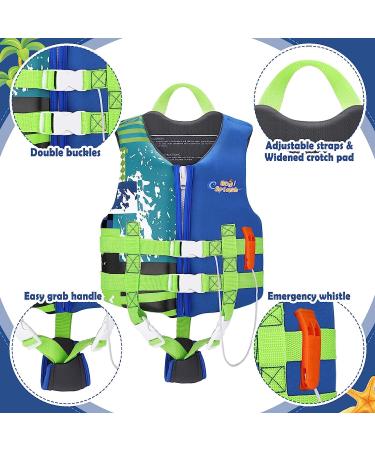 HeySplash Swim Vest for Kids - Child Size Watersports Flotation Device with Survival Whistle - Size M (35-55lbs) Indigo - Buy Online on GoSupps.com