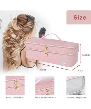 Double-Layer Travel Carrying Case Compatible with Revlon One-Step Hair Dryer Brush/Dyson Airwrap Styler/Volumizer/Hot Tools Portable Storage Organizer Bag For Shark FlexStyle Attachment Pink(Bag Only) - Buy Online on GoSupps.com