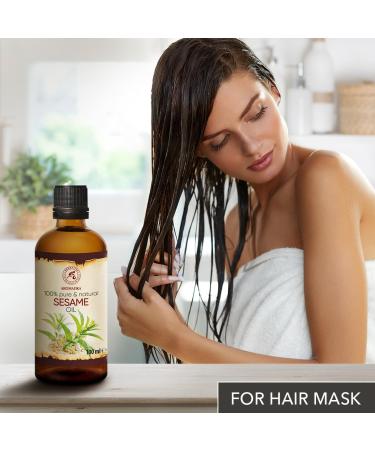 Pure Sesame Oil 100ml - Cold-Pressed & Refined - Natural Beauty & Massage Oil - Organic Sesameum Indicum from Mexico - Buy Online on GoSupps.com