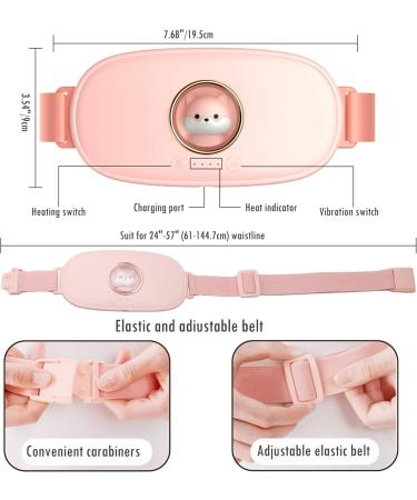 Buy Pink Period Heating Belt with Massage for Menstrual Relief - Electric Abdominal Heating Cushion for Cramps & Back Pain Relief - Buy Online on GoSupps.com