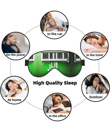 SSIMOO Green & White Piano Keys Print Eye Mask | Ultra-Soft Light-Blocking | Best Comfort for Restful Sleep | International Shipping Available - Buy Online on GoSupps.com