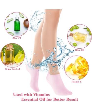 2Pairs Silicone Socks for Dry Cracked Feet Women Moisturizing Foot Socks Soft Gel Socks Aloe Socks Women's Spa Pedicure Foot Care Socks for Repairing Dry Feet Cracked Heel and Softening Rough Skin - Buy Online on GoSupps.com