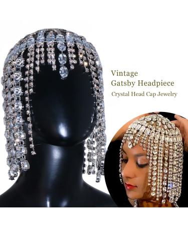 STONEFANS Vintage 1920s Rhinestone Head Chain Hairpiece for Women - Silver - Buy Online on GoSupps.com