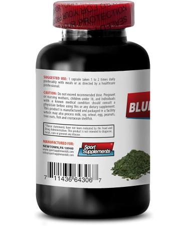 Pure Green Superfood from Klamath Lake to Promote Healthier and Younger Looking Skin - Blue Green Algae 500mg Blue Green Algae Capsules Blue Green spirulina spirulina chlorella - 2B 120 Cap - Buy Online on GoSupps.com