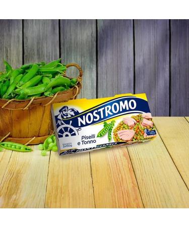 Nostromo Tonno e Piselli Set of 20 dishes prepared with tuna and small peas 2 x 150 g + 1 bag of free Felce Azzurra talcum powder bag of 100 g - Buy Online on GoSupps.com
