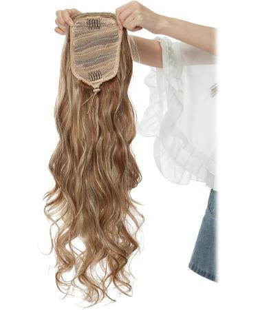 Real Fashion Drawstring Ponytail Hair Extensions Long Wavy Ponytail Blonde Black Brown 24" Clip in Hairpiece for Daliy Party Use Light Brown & Ash Blonde - Buy Online on GoSupps.com