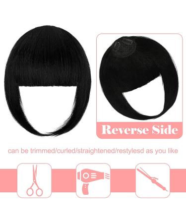 Leterly Bangs Hair Clip Extension - Thick Neat Straight Fringe for Women, Dark Black Color - Buy Online on GoSupps.com