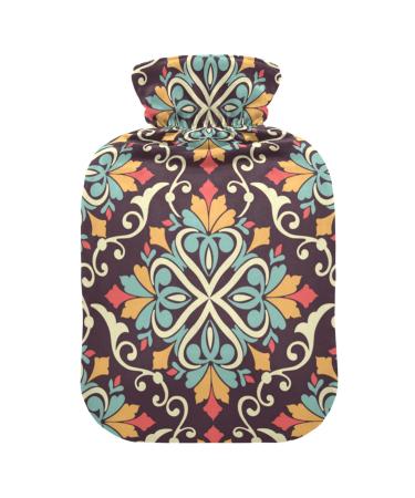 Hot water bottles with cover Boho Mandala hot water bag for pain relief heat and cold therapy hand foot warmer 2 liters