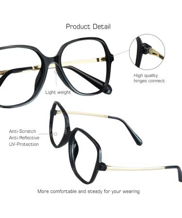 Vision Global Blue Light Glasses for Computers - Anti-Reflex Lenses to Reduce Eye Strain & Tiredness - Unisex +2.00 Magnification K8008-1 Black - Buy Online on GoSupps.com