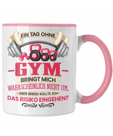 Trendation - Gym Mug Gift Fitness Saying Gift Idea for Fitness Freak Pumper (Pink)