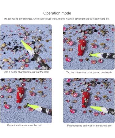 AMZLORD 4/12PCS Pen Self Adhesive Crystal Gem Pick Up Tools with Pencil Sharpener Dotting Wax Pen Nail Dotting Wax Pen for Crafts Yellow - Buy Online on GoSupps.com