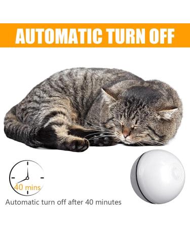 Smart Cat Ball Toy Interactive Cat Toys for Indoor Cats Adult Automatic 360 Rotating Kitten Toys with LED Light Stimulate Hunting Instinct - USB Rechargeable White - Buy Online on GoSupps.com