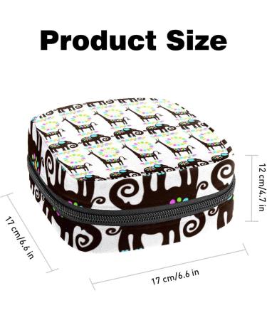 Menstrual Bag with Zipper for Women & Girls | Giraffes & Elephants Design - International Shipping Available - Buy Online on GoSupps.com