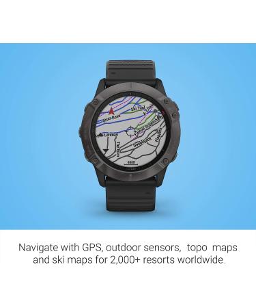 Garmin Fenix 6X Pro Solar GPS Watch | Mapping, Music, Pulse Ox Sensors | Dark Gray (Renewed) - Buy Online on GoSupps.com