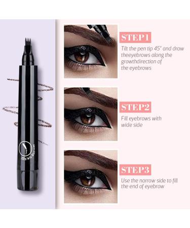 Nexavista - 4 Point Eyebrow Pencil Magic Eyebrow Pencil 3d Makefullbeauty Eyebrow Pen Magical Precise Waterproof Brow Pen Natural Looking Brows Effortlessly (2*Red Brown) - Buy Online on GoSupps.com