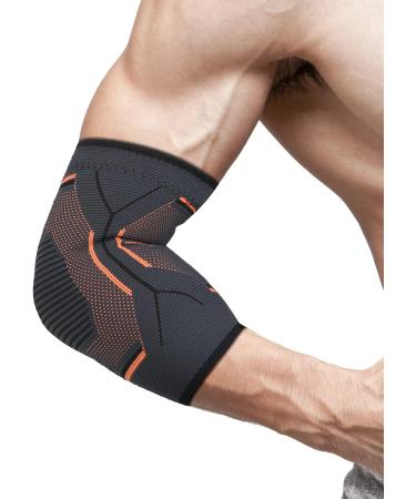 ACWOO Elbow Support Strap XL - Anti-Slip Compression Brace for Tennis Elbow, Tendonitis & Arthritis - Orange Sports Sleeve for Powerlifting & Bodybuilding - Buy Online on GoSupps.com