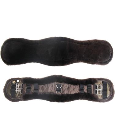 Merauno Lambwolle Konturgurt - Premium Short Dressage Belt | Anatomically Concave | Quality Merino Wool | Slip Resistant in Nature Black Brown & Anthracite - 60cm 24 Brown - Buy Online on GoSupps.com