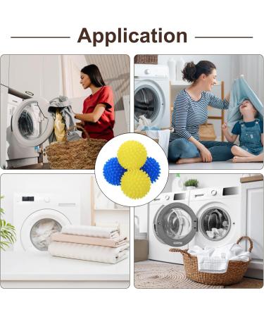 uxcell 4pcs Reusable Laundry Dryer Balls | Vinyl Fabric Softener for Wrinkles & Static Reduction | Energy-Saving Blue & Yellow - Buy Online on GoSupps.com