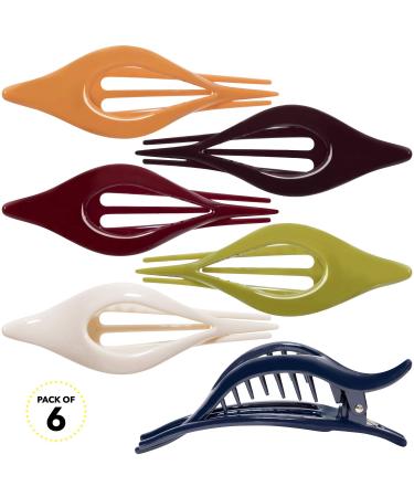 RC ROCHE 6 Pieces Oval Hair Clips - Elegant Curvy Side Clips for Women | Medium Classic Multi-Colored Hair Accessories - International Shipping Available - Buy Online on GoSupps.com