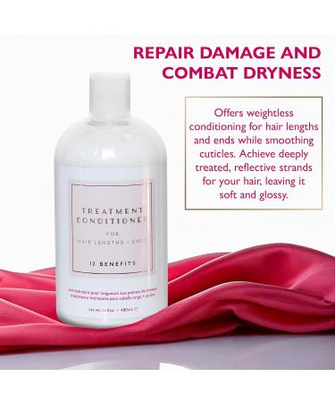 12 Benefits Sulfate-Free Hydrating Hair Treatment Conditioner - Softens & Deeply Hydrates Dry Hair With Argan- Avocado- Marula- and Grapeseed Oil + Noni Berry Extract 16.9 Fl Oz (480 ML) 16.9 Fl Oz (Pack of 1) - Buy Online on GoSupps.com