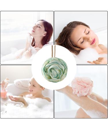 Nubamzy Bath Sponges for Shower Multipurpose Rose Bath Sponge Portable Bath Balls with Lanyard Cute Bath Supplies for Bathroom Home Apartment Dormitory Green - Buy Online on GoSupps.com