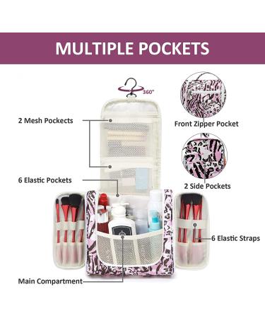 OMYSTYLE Hanging Travel Toiletry Bag - Large Leopard Organizer for Men & Women - Perfect for Cosmetics & Shower Essentials - Buy Online on GoSupps.com