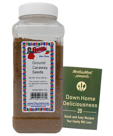 Bolner's Fiesta Extra Fancy Ground Caraway Seeds Plus Recipe Booklet Bundle, 16 Ounces